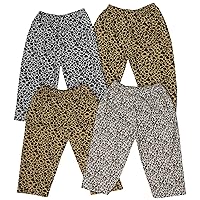 ToBeInStyle Girl's 4 Pack Solid Color Lounging Casual Capri Pants Relaxed Fit
