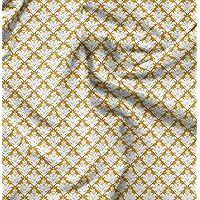 Soimoi Cotton Voile Gold Fabric - by The Yard - 42 Inch Wide - Ornate Filigree Damask Fabric - Detailed and Sophisticated Designs for Stylish Creations Printed Fabric