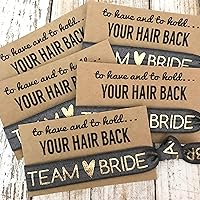 To Have & To Hold Your Hair Back Favors | Team Bride | Bachelorette Hair Tie Favors (Charcoal)