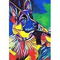 German Shepherd Wall Art Print, Colorful Gsd Dog Artwork, Dog Owner Gift, Colorful Alsatian Dog Art, Dog Pastel Art Print, German Shepherd Wall Art