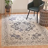 Monaco Collection Accent Rug - 3' x 5', Ivory & Grey, Boho Chic Medallion Distressed Design, Non-Shedding & Easy Care, Ideal for High Traffic Areas in Entryway, Living Room, Bedroom (MNC243B)