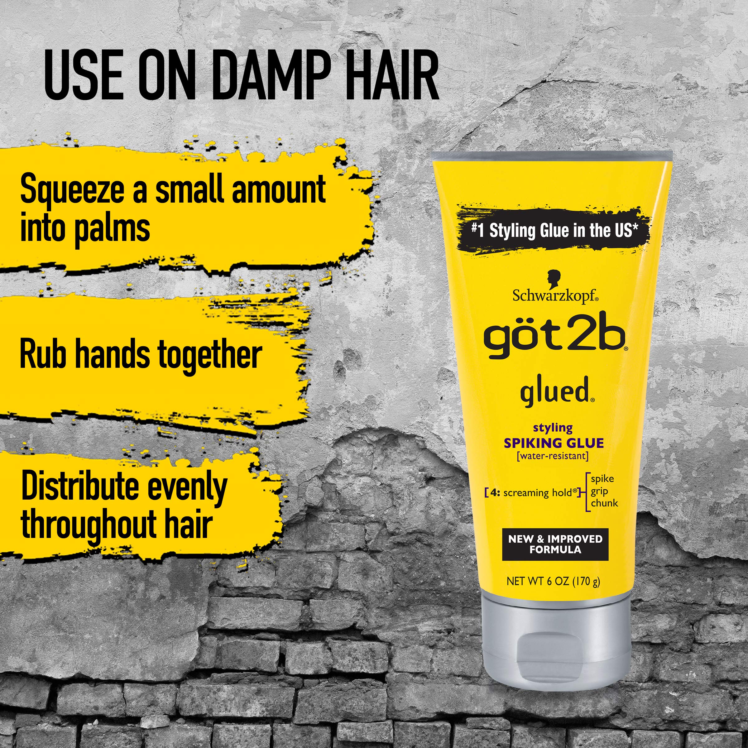 Got2b Glued Styling Spiking Hair Glue, 6 Ounce (Count of 3)