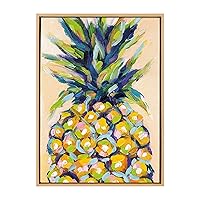 Kate and Laurel Sylvie Pineapple Study No 2 Framed Canvas Wall Art by Rachel Christopoulos, 23x33 Natural