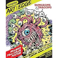 Crayola Art with Edge Dungeons & Dragons Coloring Pages (28pgs), Adult Coloring, DND, Full Poster Included, Gift for Teens