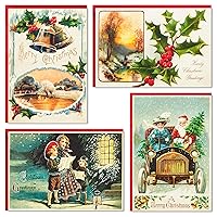 Hallmark Christmas Card Assortment with Keepsake Box (12 Cards with Envelopes) Vintage Holiday