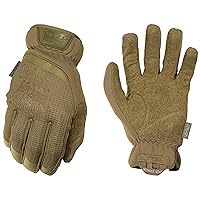 FastFit Tactical Gloves with Elastic Cuff for Secure Fit, Work Gloves with Flexible Grip for Multi-Purpose Use, Durable Touchscreen Capable Safety Gloves for Men (Brown, Small)