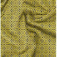 Soimoi Cotton Cambric Yellow Fabric - by The Yard - 42 Inch Wide - Dots & Circle Geometric Print Fabric - Playful and Contemporary Patterns for Stylish Creations Printed Fabric