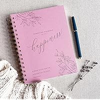 Jen Simpson Design Surround Yourself With Happiness Guided Journal, Daily Gratitude & Reflection Journal, Manifestation Journal for Mindfulness, Undated Daily Journal (Dusty Rose)