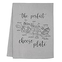 Funny Dish Towel, The Perfect Cheese Plate Flour Sack Kitchen Towel, Sweet Housewarming Gift, Farmhouse Kitchen Decor, White or Gray (Gray)