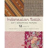 Indonesian Batik Gift Wrapping Papers - 12 Sheets: 18 x 24 inch (45 x 61 cm) Wrapping Paper