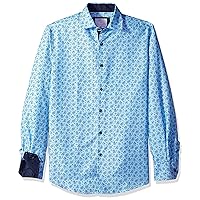 Azaro Uomo Men's Long Sleeve Dress Shirt Casual Button Down Slim Fit
