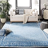 SAFAVIEH Adirondack Collection Area Rug - 6' x 9', Silver & Blue, Distressed Design, Non-Shedding & Easy Care, Ideal for High Traffic Areas in Living Room, Bedroom (ADR110D)