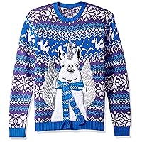 Blizzard Bay Men's Llama Pegasus Sweater, Blue, Large