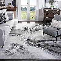 SAFAVIEH Glacier Collection Area Rug - 8' x 10', Grey & Multi, Modern Abstract Design, Non-Shedding & Easy Care, Ideal for High Traffic Areas in Living Room, Bedroom (GLA127C)