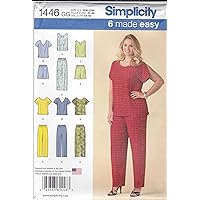 Simplicity 1446 Easy to Sew Women's Shirt, Pants, and Shorts Sewing Patterns, Sizes 26W-32W