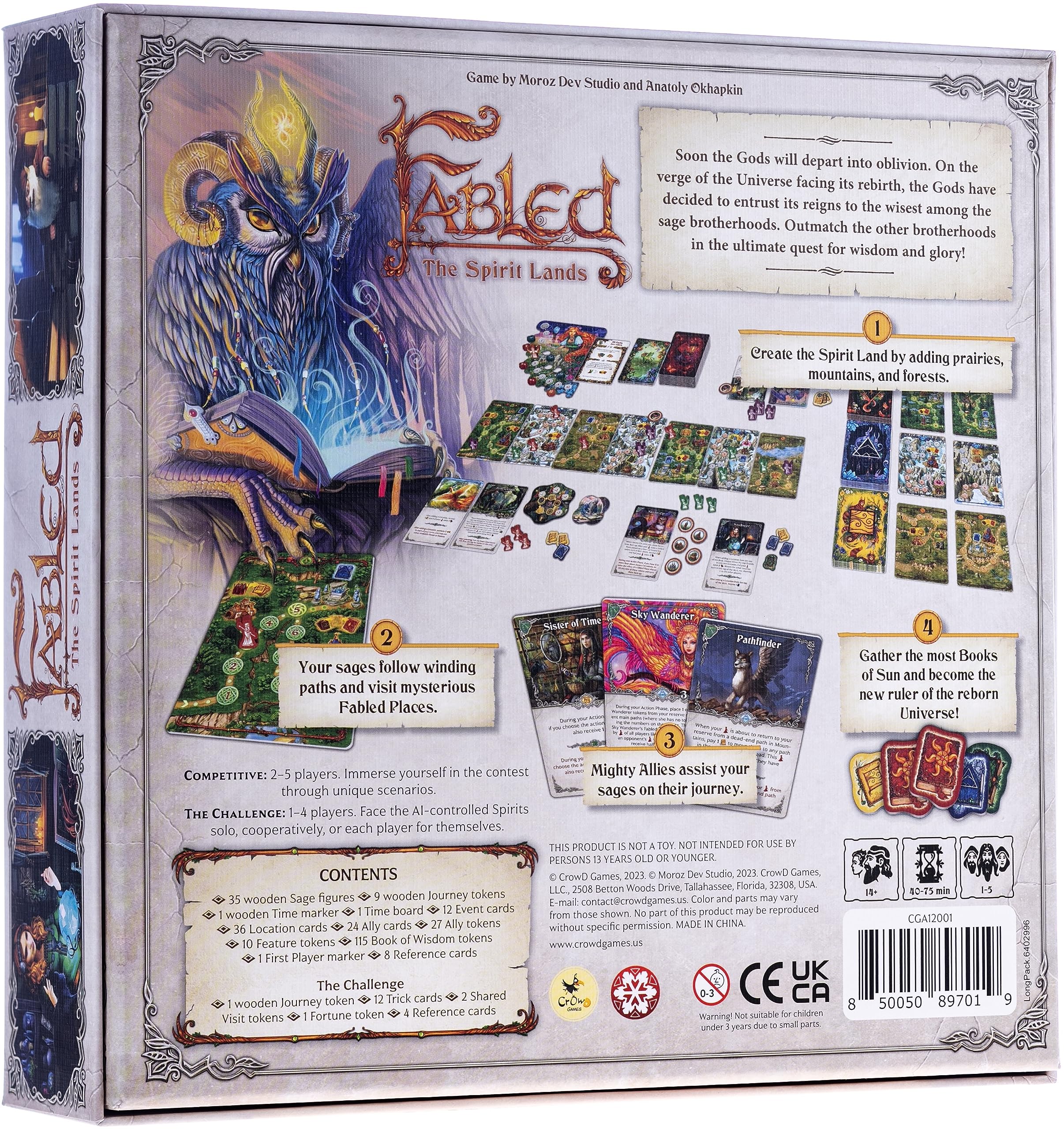 Fabled: The Spirit Lands | 1-5 Players | Ages 14 and up | Fantasy | Strategy | Average Playtime 40-75 min