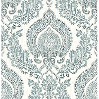 NU1702 Kensington Damask Peel & Stick Wallpaper, Blue