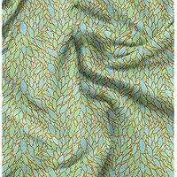 Soimoi Cotton Cambric Gold Fabric - by The Yard - 42 Inch Wide - Leaves Print Fabric - Nature-Inspired Elegance for Apparel and Decor Printed Fabric