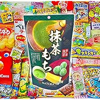 Sakura Box Japanese Snacks & Candy Bundle: 40 Piece Dagashi Box + 130g Matcha Mochi Rice Cakes