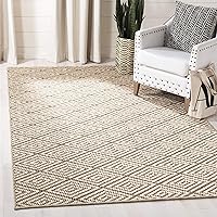 SAFAVIEH Palm Beach Collection Area Rug - 8' x 10', Beige & Brown, Sisal Design, Non-Shedding & Easy Care, Ideal for High Traffic Areas in Living Room, Bedroom (PAB360B)
