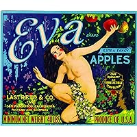 San Francisco Eva Adam & Eve Apple Apples Fruit Crate Box Label Art Print