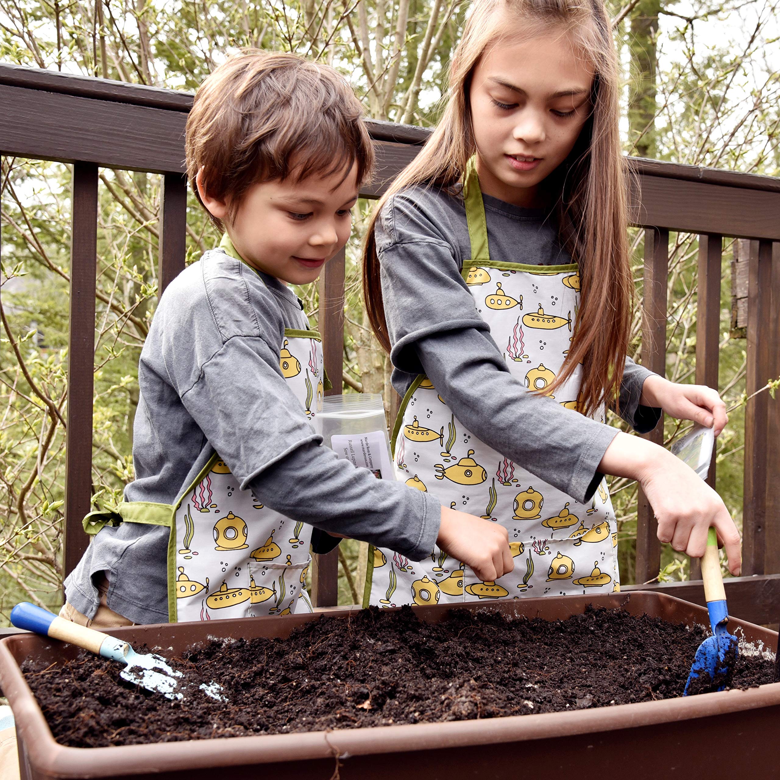 Urban Infant Little Helper Kids Apron - Children's Cooking Art Gardening - Toddler Boys and Girls - Poppies