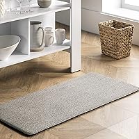 nuLOOM Casual Braided Anti Fatigue Kitchen or Laundry Room Comfort Mat, 2x3, Light Grey