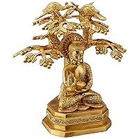 Buddha Under The Bodhi Tree - Brass Statue