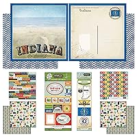 Scrapbook Customs Themed Paper and Stickers Scrapbook Kit, Indiana Vintage
