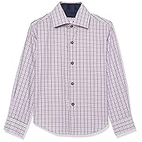 Isaac Mizrahi Boy's Long Sleeve Check Pattern Button Down Shirt