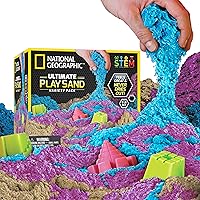 6 Lb. Play Sand Combo Pack - 2 Lbs. Each of Blue, Purple and Natural Sand with Castle Molds - A Fun No Mess Sensory Activity, Kids Fake Sand Play Set (Amazon Exclusive)
