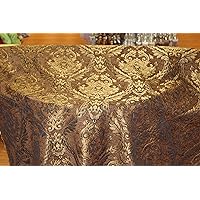 Chenille Renaissance,Medallion Design. Home Decor, Upholstery, Sold by The Yard (Brown/Gold)