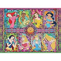Ceaco - Silver Select - Disney - Stained Glass Princess -1000 Piece Jigsaw Puzzle for Adults Challenging Puzzle Perfect for Game Nights - 1000 Piece Finished Size is 26.75 x 19.75