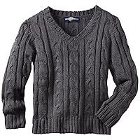 Wes and Willy Big Boys' Cable V-Neck Sweater
