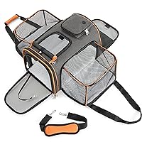 Lesure TSA Airline Approved Cat Carrier - Expandable Pet Carrier, Travel Pet Carriers for Small Dogs, Soft-Sided Puppy Carriers with Sherpa Pad, 18x11x11 inch