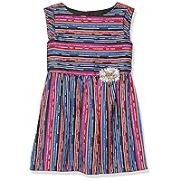 Pippa & Julie Girls' Holiday Party Dress, Fit & Flare Silhouette, Cute Pattern Styles, Multi-Stripe Metallic, 5