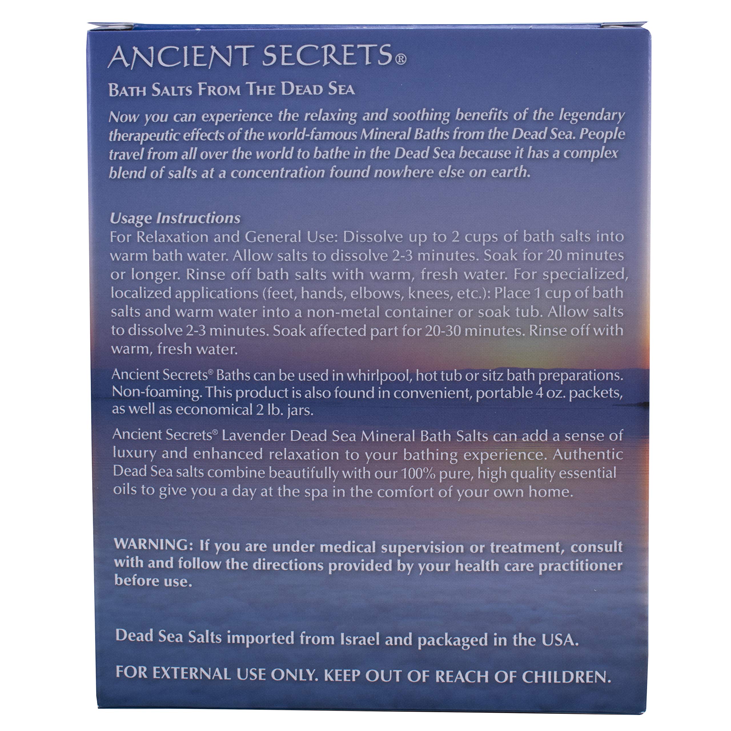 Ancient Secrets Bath Salts From The Dead Sea, Lavender, 16 Ounce