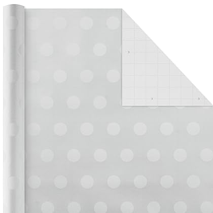 Hallmark All Occasion Wrapping Paper with Cut Lines on Back Polka Dot and Stripe (Pack of 6) 6 Pack Birthday Pattern.