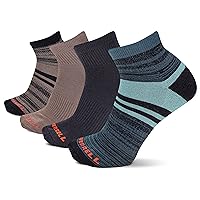 Merrell Men's and Women's Cushioned Midweight Ankle Socks-4 Pair Pack-Unisex Moisture Management and Anti-Odor