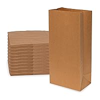 Brown Paper Bags - 16 LB Large Kraft Paper Shopping Bags, SOS Grocery Bags in Bulk for Lunch Bags, Food, Bread Bags, Delivery & Take Out, Deli, Bakery, Grocery and Convenience Store Use - 7.75x4.75x16