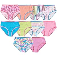 Trimfit Girls 100% Combed Cotton Colorful Hearts Panties,Bright Multi Color, X-Small/2-4