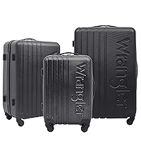 Wrangler Quest Luggage Set, Black, 3 Piece Set (28
