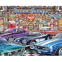 Springbok - Dream Garage - 1000 Piece Jigsaw Puzzle with classic muscle cars
