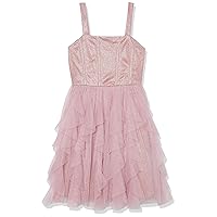 Speechless Girls' Sleeveless Fit and Flare Party Dress with Corkscrew Skirt