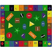 Flagship Carpets Simple Shapes Educational Carpet Rug for Home or School Learning Area, Classroom, Kid's Bedroom or Playroom, 10'6