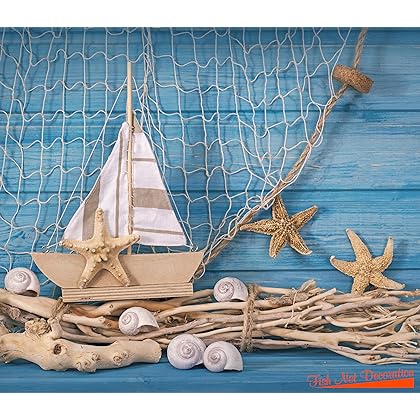 Natural Fish Net Party Decorations for Pirate Party, Hawaiian Party, Nautical Themed Cotton Fishnet Party Accessory by Big Mo’s Toys