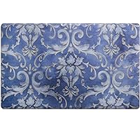 SoHome Cozy Living Anti Fatigue Mat Kitchen Mat Non Slip Stain Resistant Easy Clean 1/2 Inch Thick Kitchen Floor Mats, Damask Blue 20