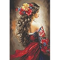 Luca-S Cross Stitch Kit Gold - The Spanish Girl, B702, Counted Cross Stitch Kit for Adults, Needlecraft and Embroidery Kit