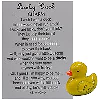 Ganz Lucky Little Duck Pocket Charm with Story Card, Yellow