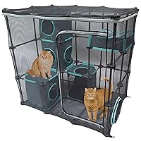 Kitty City Outdoor Catio Mega Kit for Cats, Replacement Parts, and 10' Tunnels